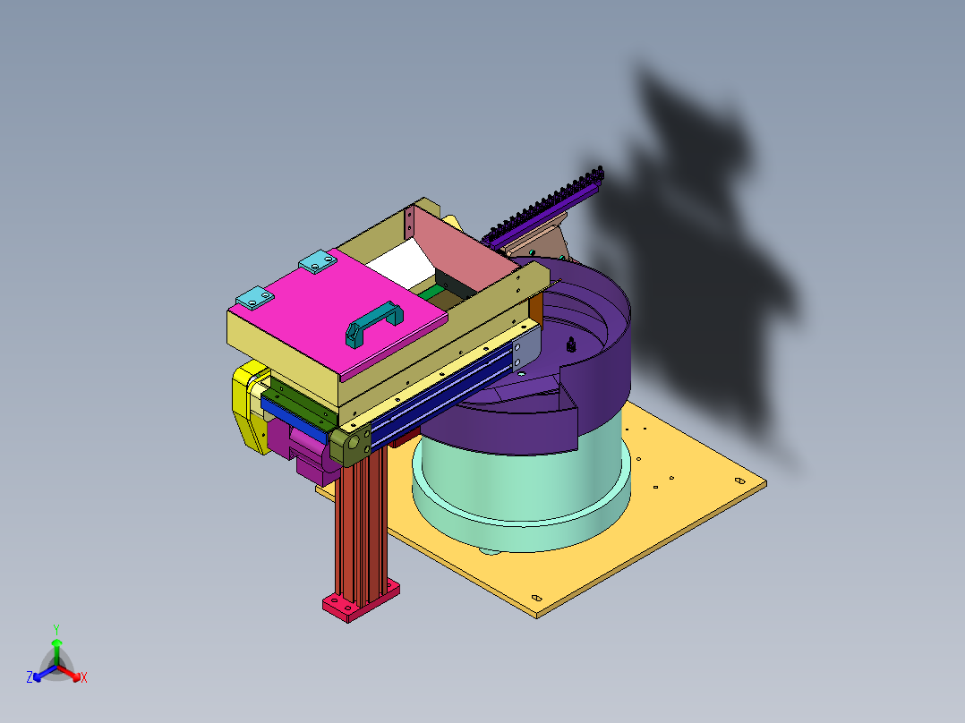 带料仓式振动盘上料机正等轴测图