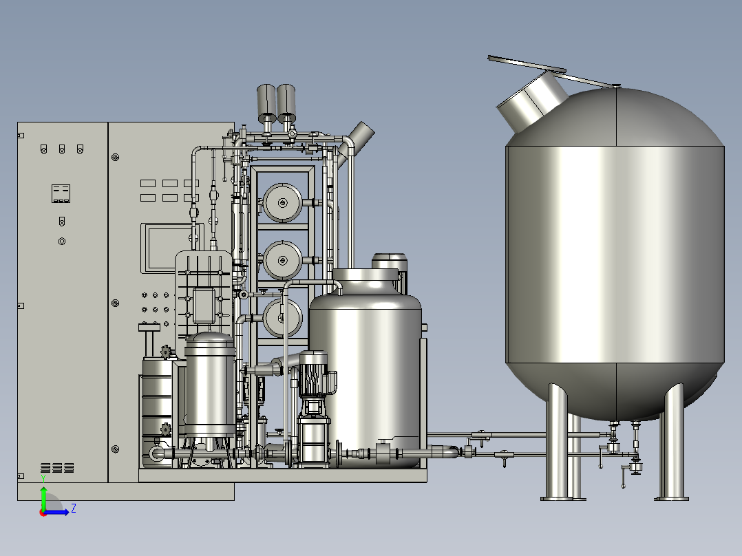 净化水超纯水处理系统左视图