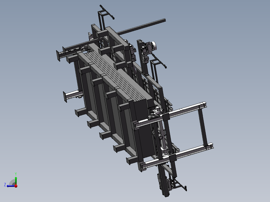 支撑辊道组件三维右视图