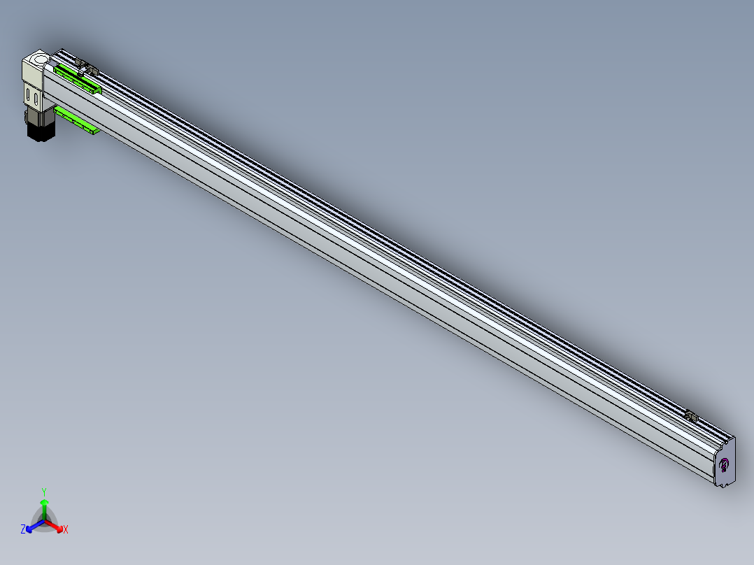 同步带滑台-半封闭B13-L90-S2100-L-P40-D3正等轴测图