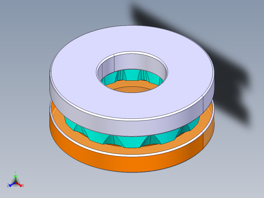 平面推力球轴承51405正等轴测图