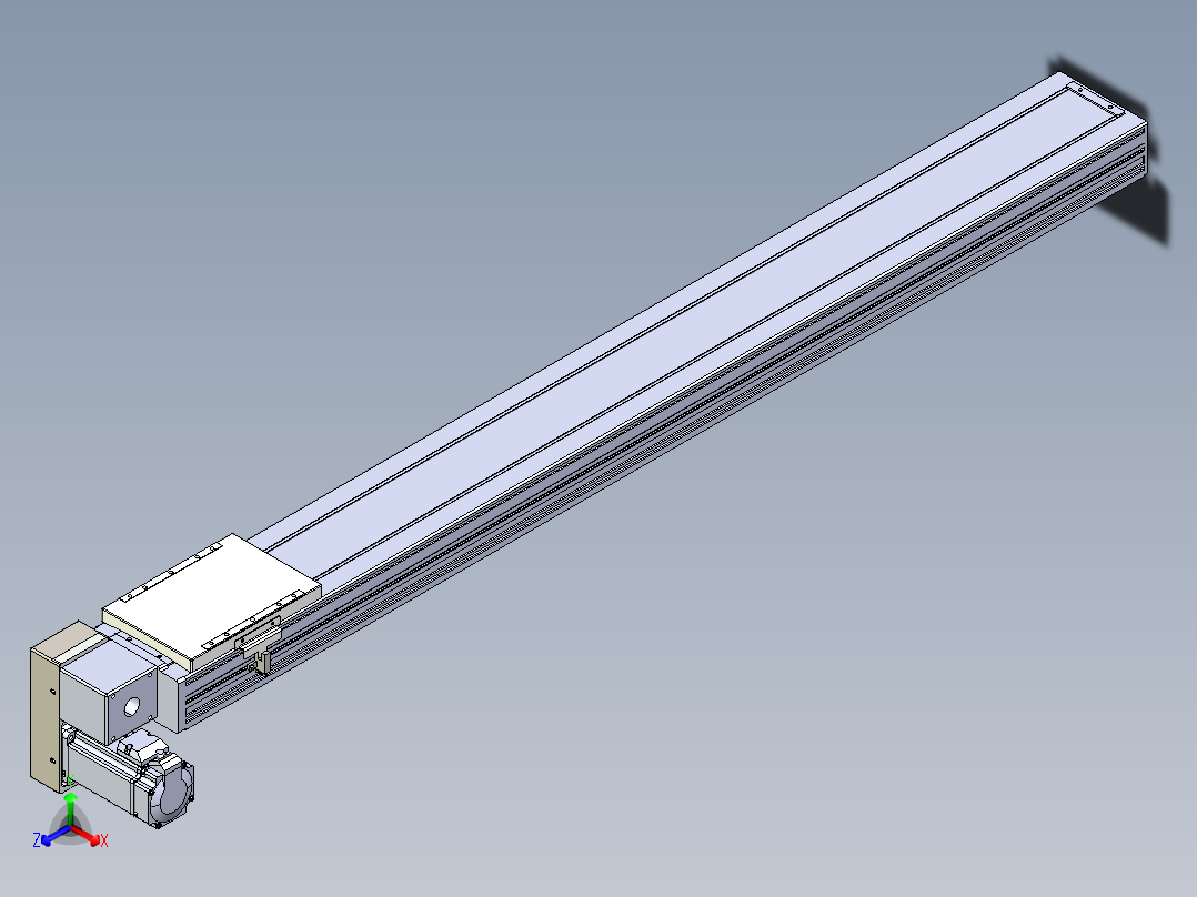 同步带全封闭直线模组TPA-HCB-120D-90-L1050-LP-Y-P40-N3正等轴测图