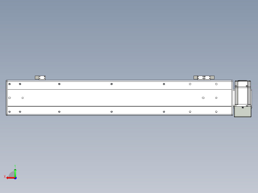 同步带滑台-半封闭B13H-L45-S600-LD-P40-D3后视图
