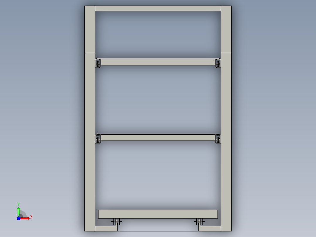 模具存放架（活动抽板）前视图
