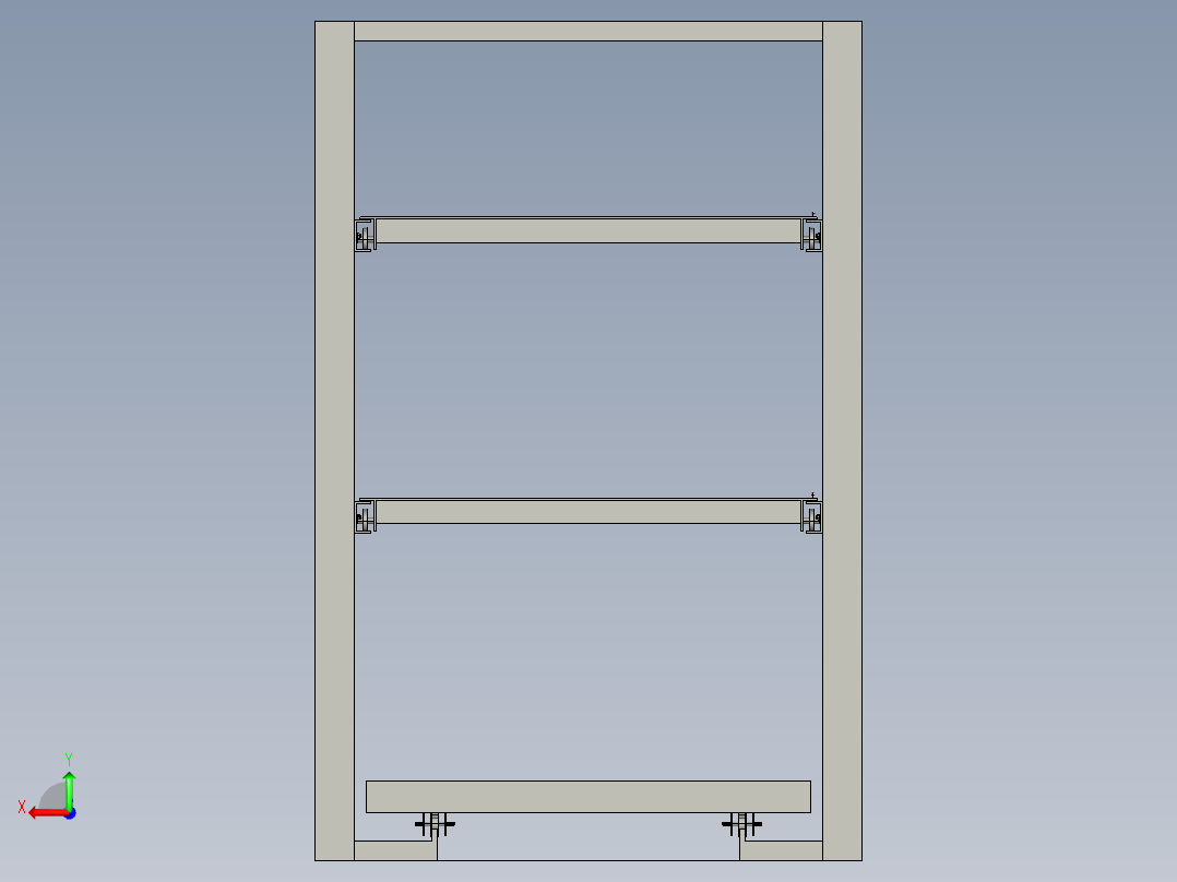 模具存放架（活动抽板）后视图