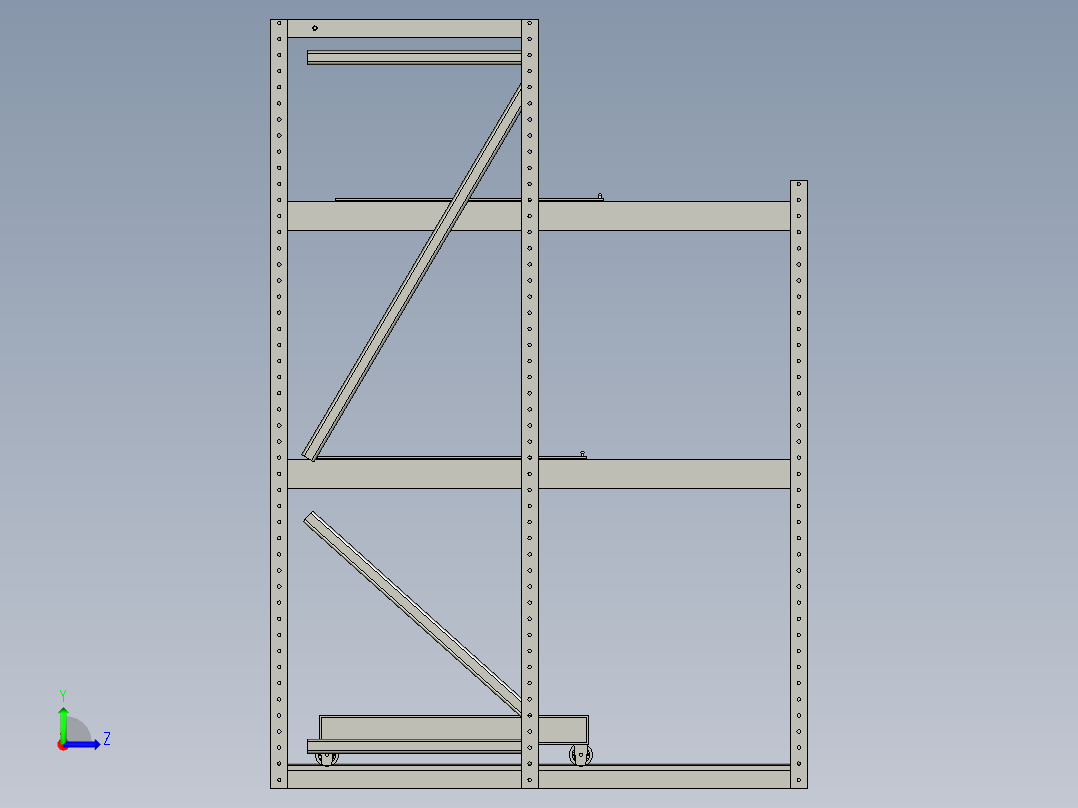 模具存放架（活动抽板）左视图