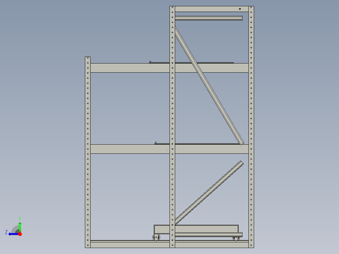 模具存放架（活动抽板）右视图