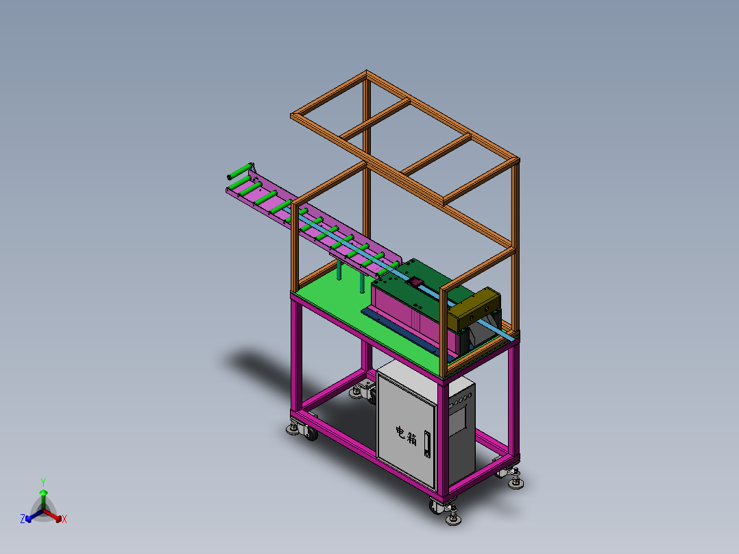 织带高速裁断机sw18可编辑正等轴测图