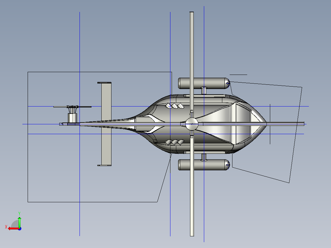 直升飞机 飞机模型设计 (58)后视图