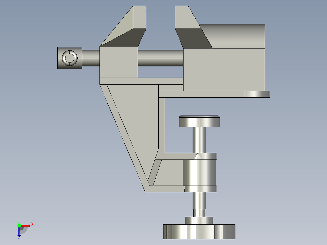 便携式桌面台虎钳俯视图