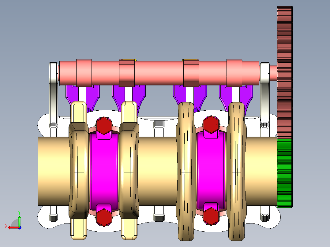 2缸发动机后视图
