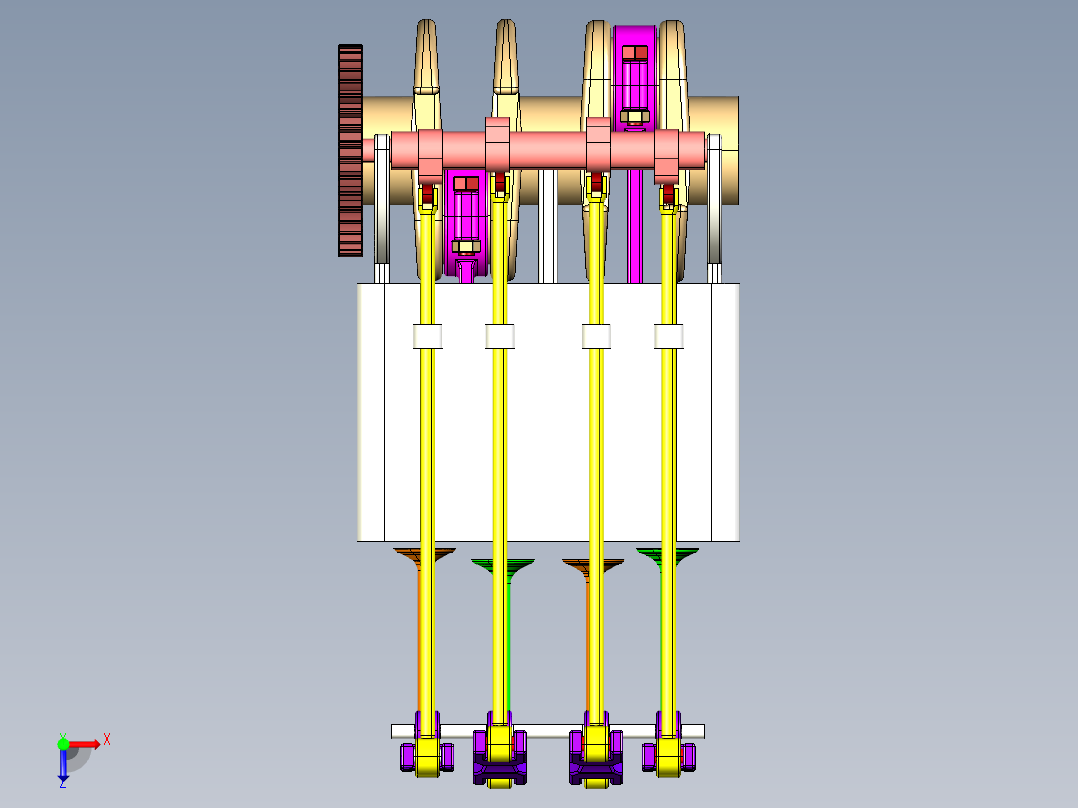 2缸发动机俯视图