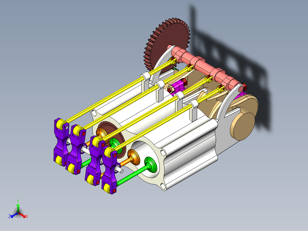 2缸发动机正等轴测图