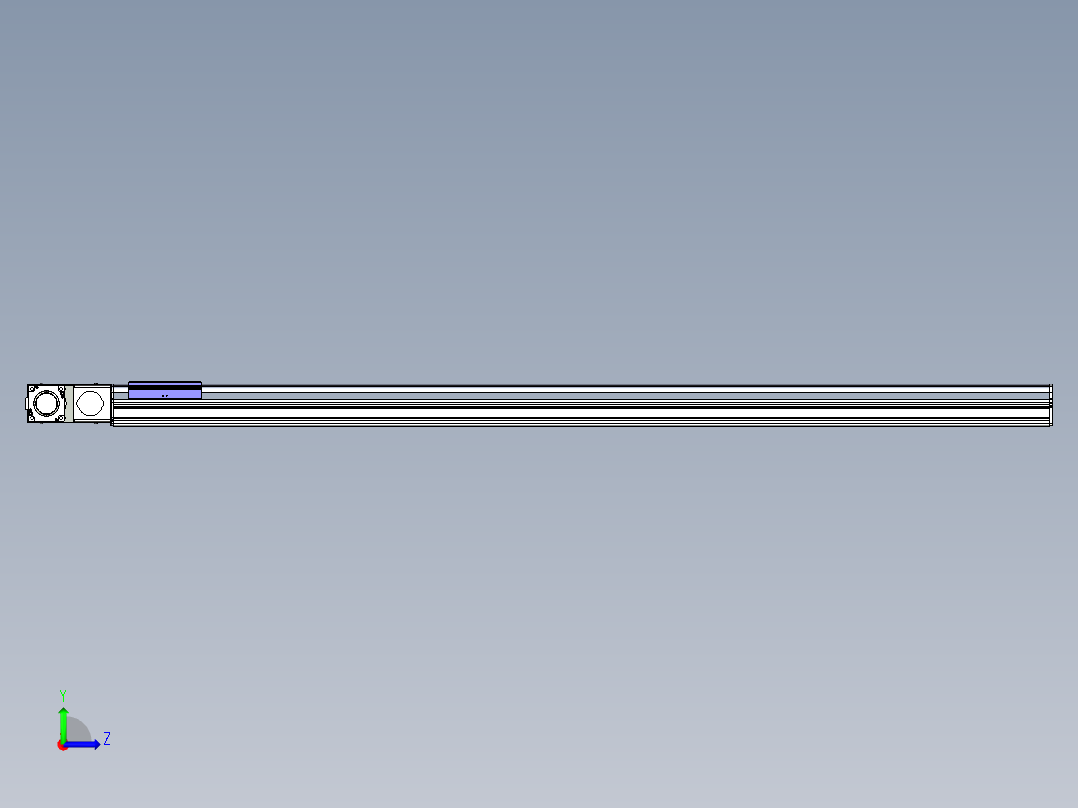 同步带滑台-半封闭B17H-L50-S1800-R-P75-D3左视图