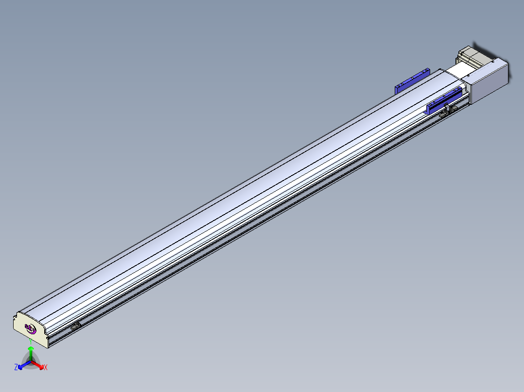 同步带滑台-半封闭B17H-L50-S1800-R-P75-D3正等轴测图