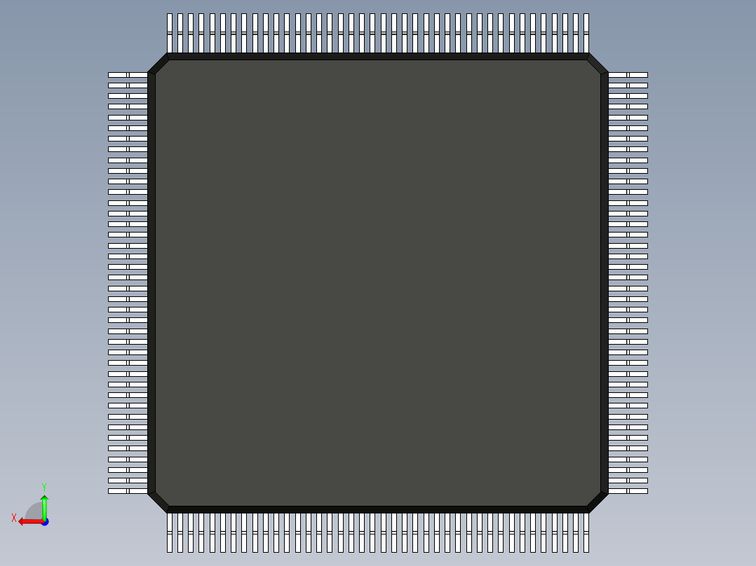 元器件3D封装QFP160_FPT-160P-M04166后视图