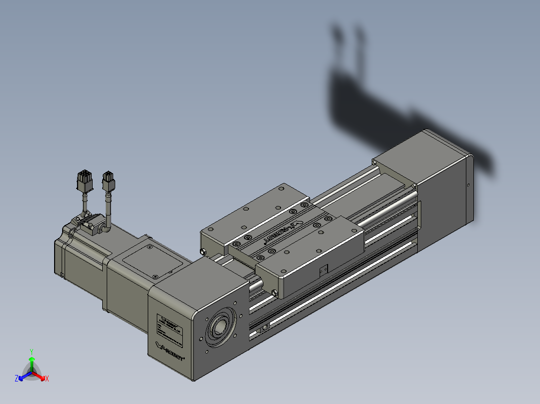 威洛博直线电机模组EB8-L200-S100-R-P75-MS3正等轴测图
