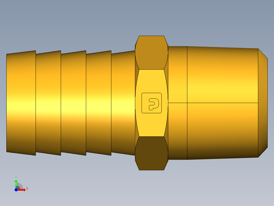 倒齿式工业管接头Hose Barb to Male Pipe 125HBL-12-8前视图