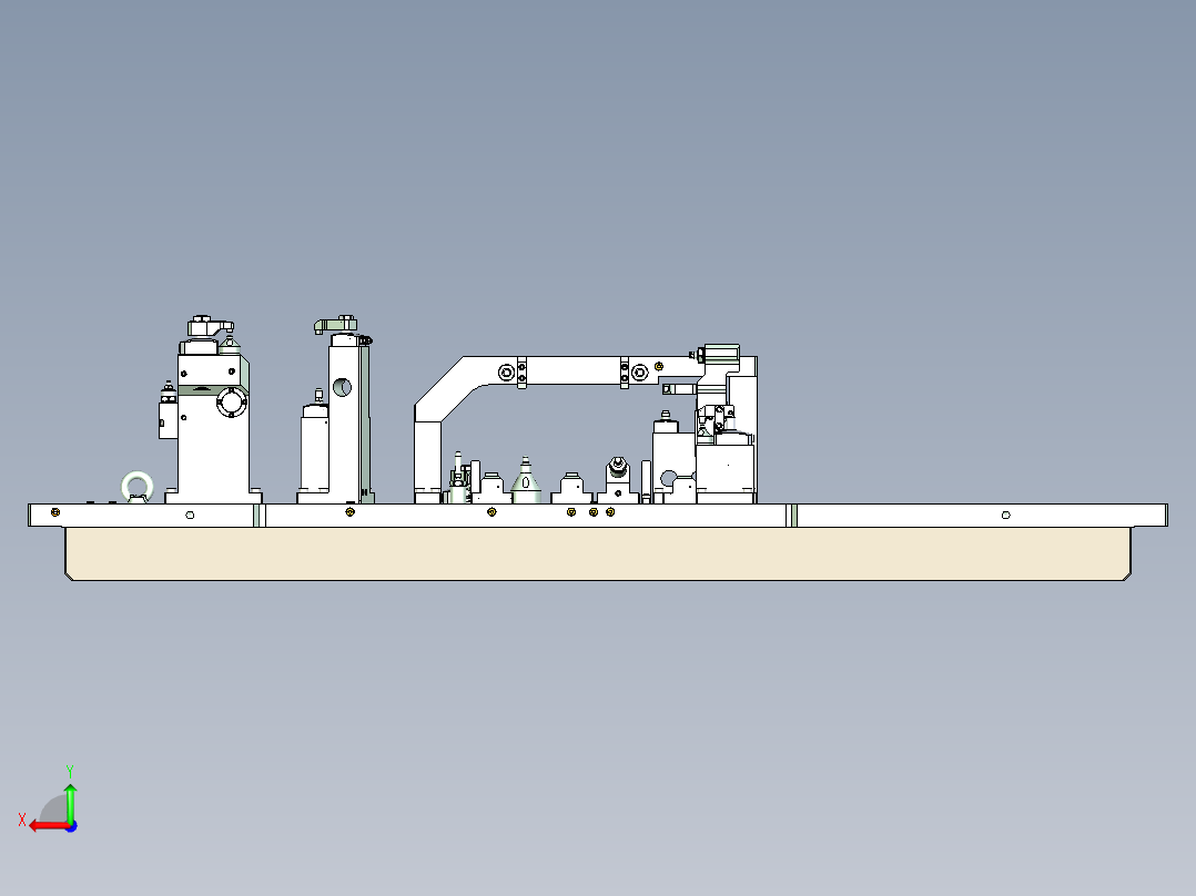 后扭梁夹具数模后视图