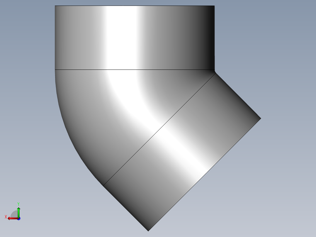 PVC管件-4in_45deg_Elbow左视图