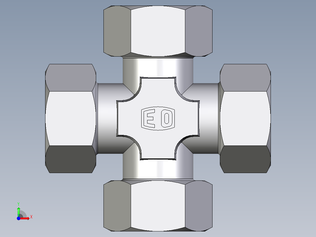卡套式工业通用硬管接头EO_Union_cross_K38ZSCF前视图