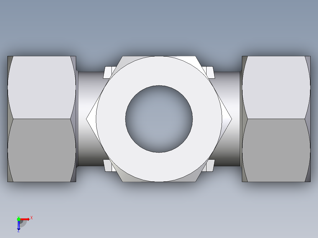 卡套式工业通用硬管接头EO_Union_cross_K38ZSCF俯视图