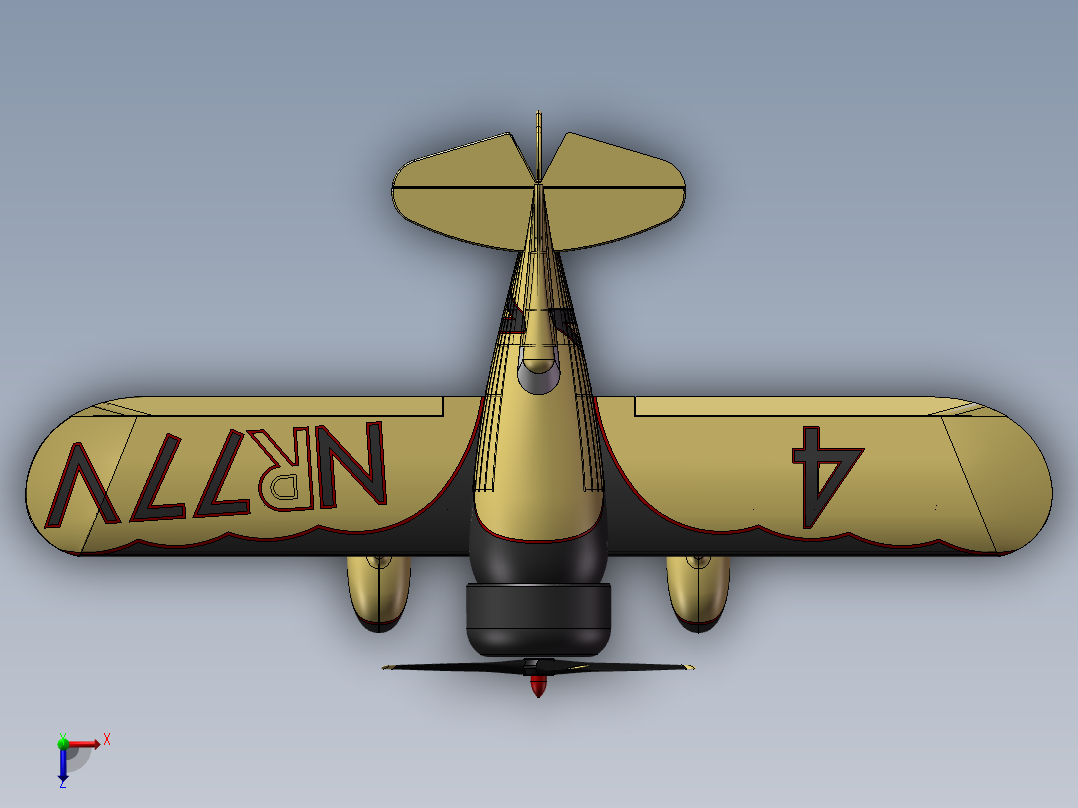 老式玩具战斗机俯视图