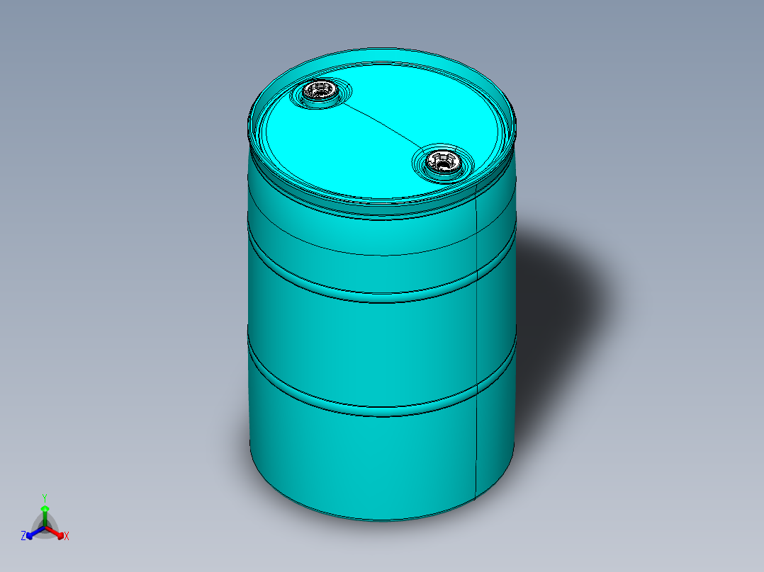 塑料桶正等轴测图