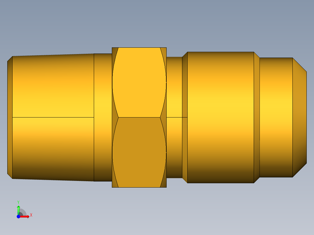 扩口式工业通用硬管接头Male Connector 48F-8-6前视图