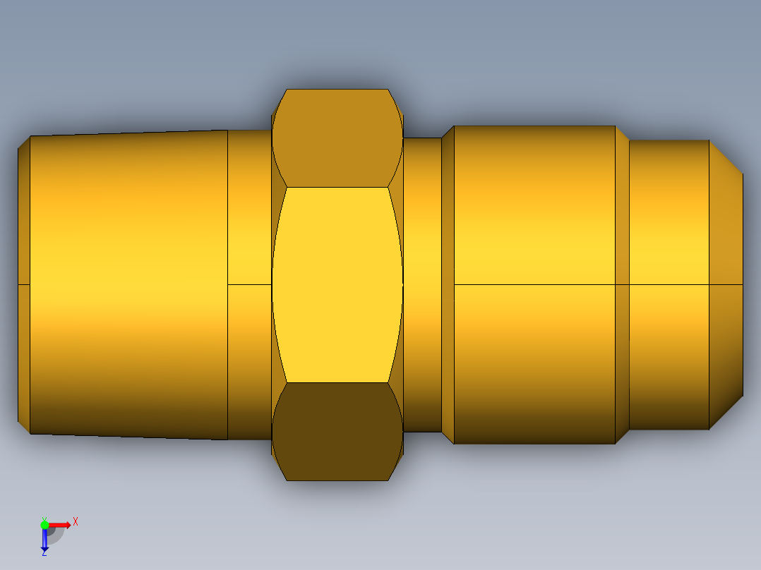 扩口式工业通用硬管接头Male Connector 48F-8-6俯视图