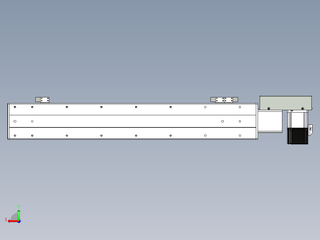 同步带滑台-半封闭B10H-L45-S500-R-P40-D3后视图