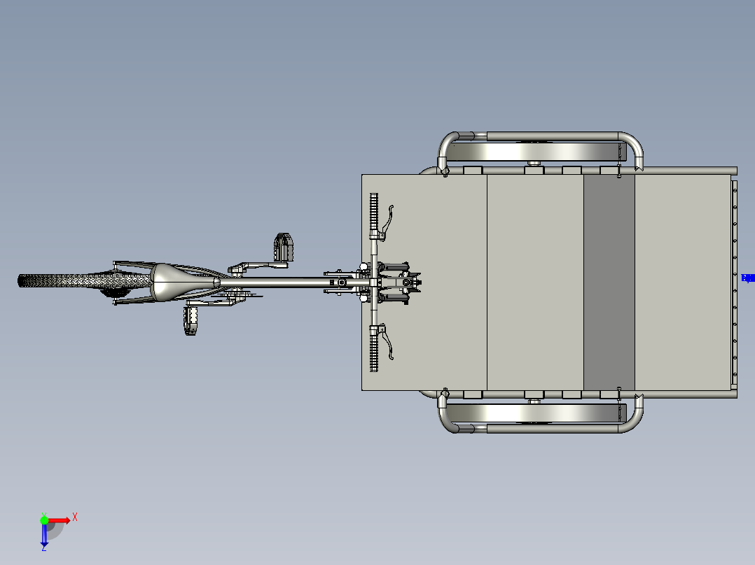 人力割草机俯视图