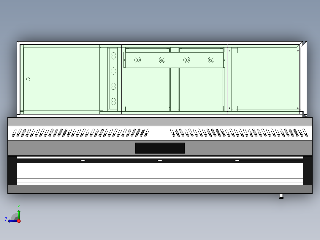 静电一体机烟罩--三代机（sw21可编辑+cad）右视图