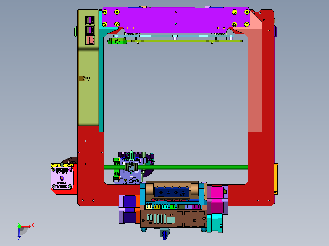 碳纤维PrusaMK3S专业3D打印机俯视图