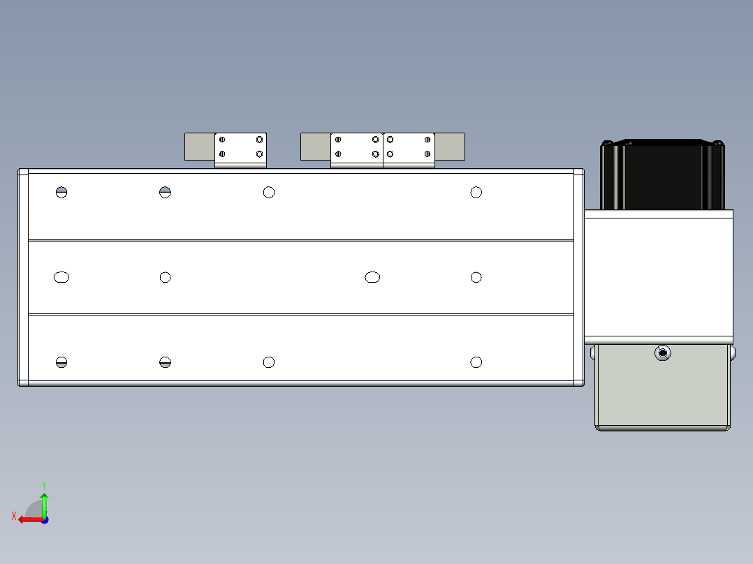 同步带滑台-半封闭B10H-L45-S50-LU-P40-D3后视图