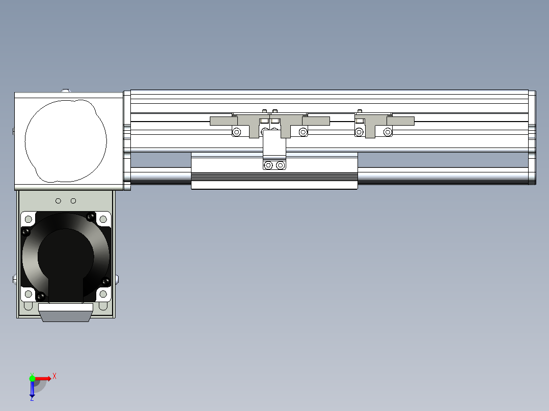 同步带滑台-半封闭B10H-L45-S50-LU-P40-D3俯视图