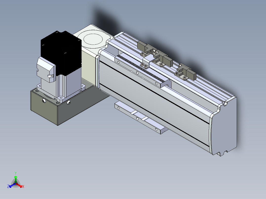同步带滑台-半封闭B10H-L45-S50-LU-P40-D3正等轴测图