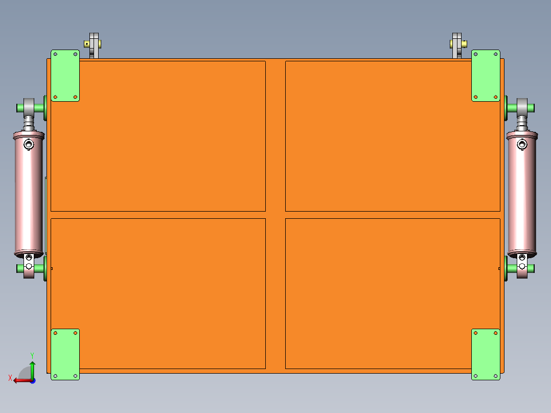 Q414-磨抛机送料机构设计【三维SolidWorks】后视图