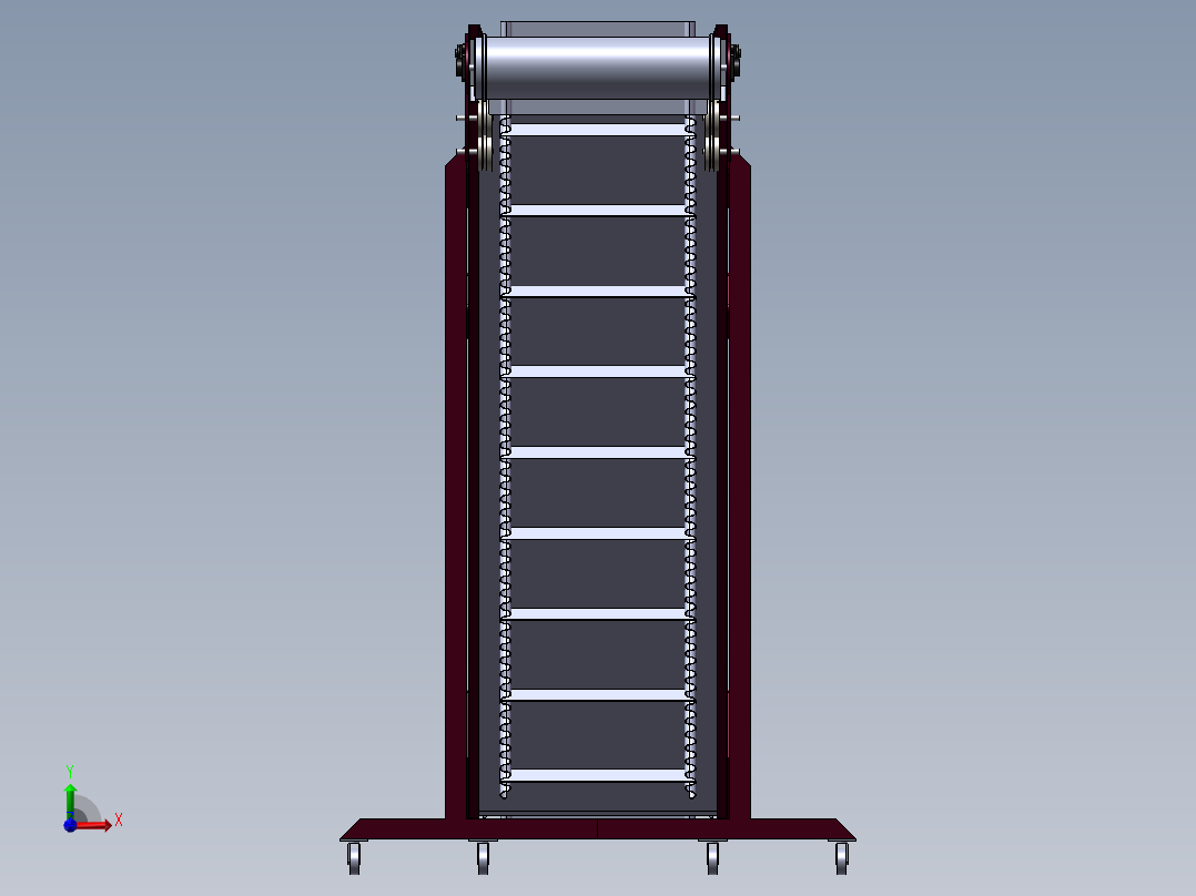 大倾角提升机模型前视图