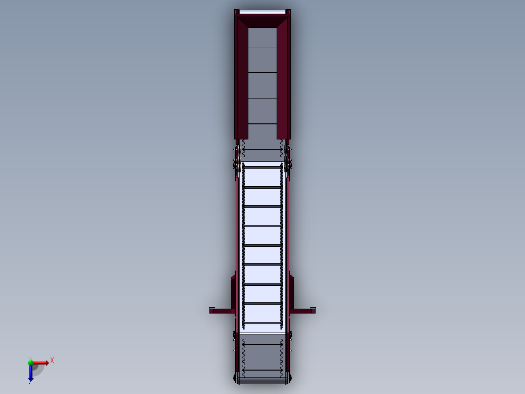 大倾角提升机模型俯视图