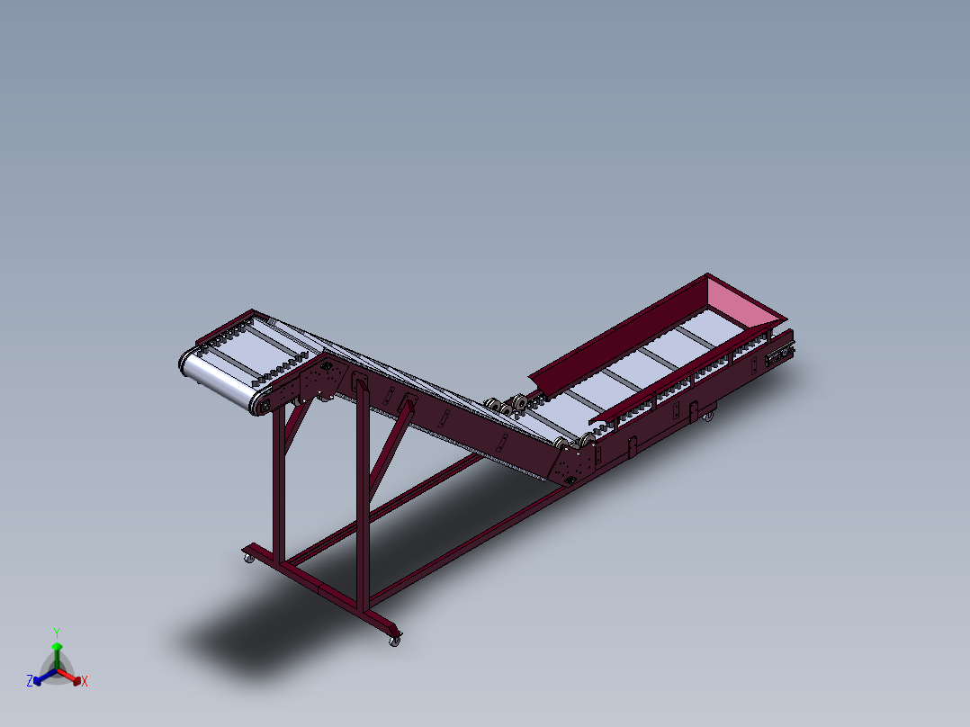 大倾角提升机模型正等轴测图