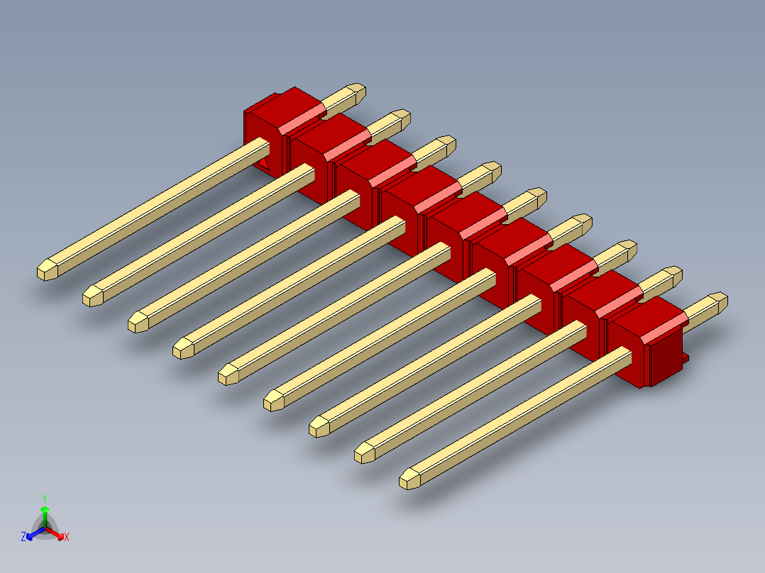 彩色公头100mil（2.54mm）系列-DS1021_red_1x09p_100mil_Type5_rev1.0