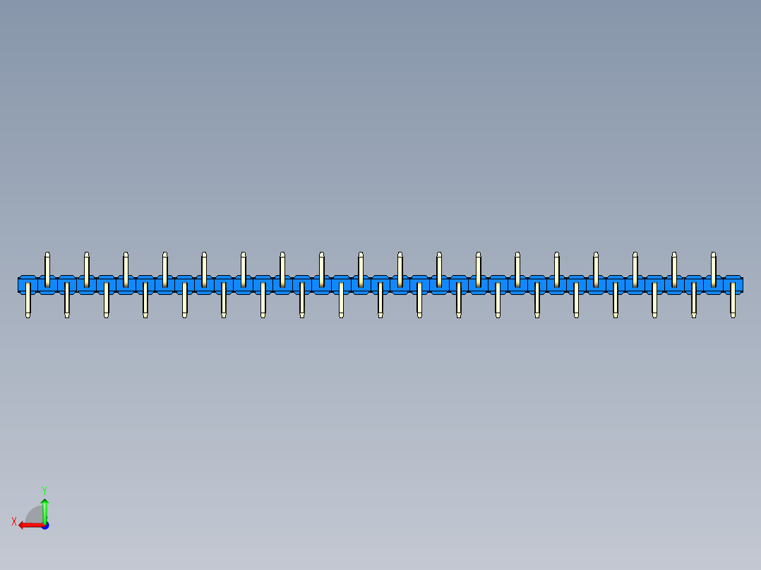 彩色公排针 100mil 2.54mm 系列-DS1022_blue_37p_100mil_Type_SMT_R2_rev1.0后视图