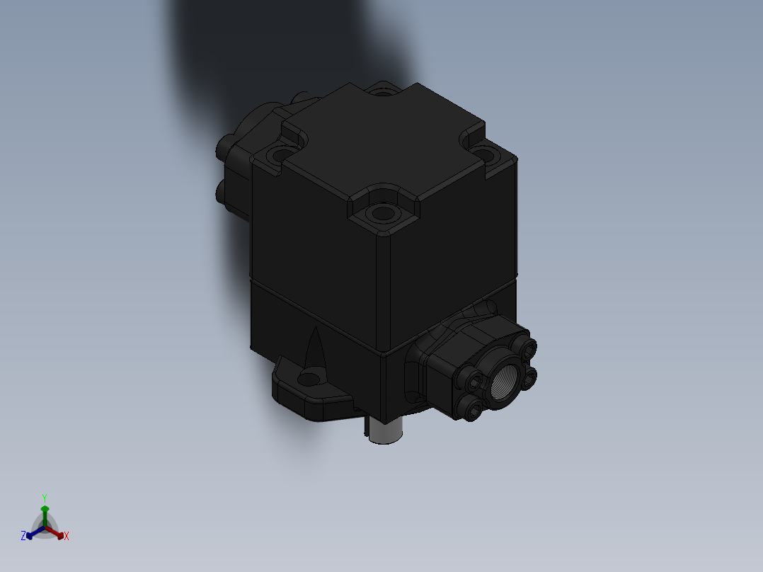四柱油压机叶片泵正等轴测图