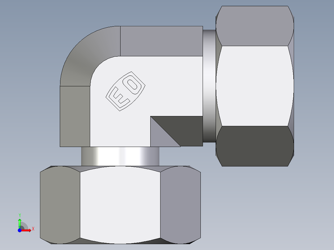 卡套式工业通用硬管接头EO_Standpipe_elbow_EVW18L71前视图