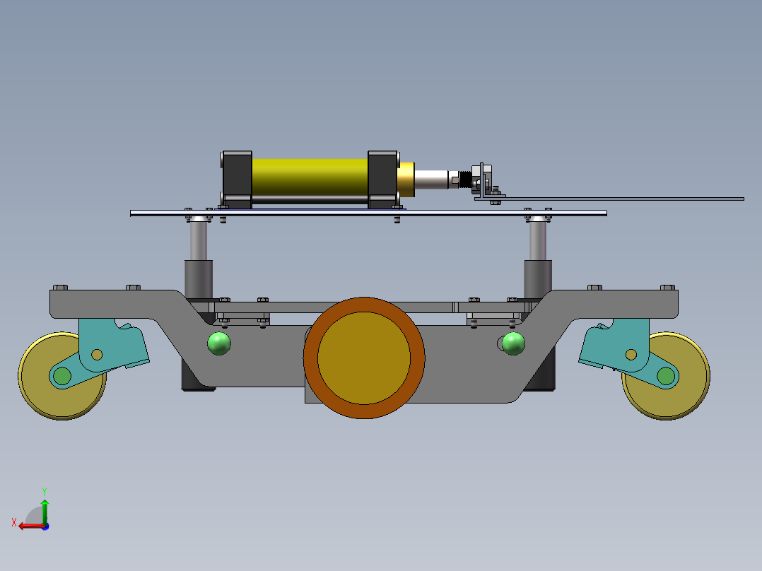 AGV物料运输车设计含三维SW模型1205808==500后视图