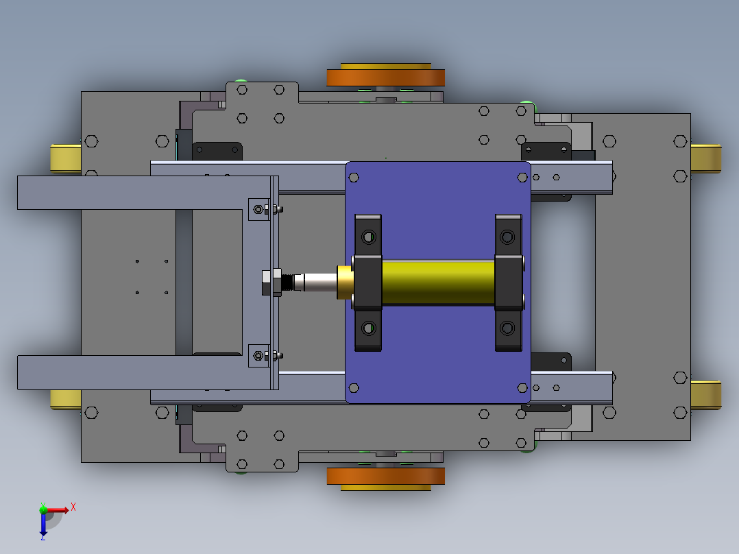 AGV物料运输车设计含三维SW模型1205808==500俯视图
