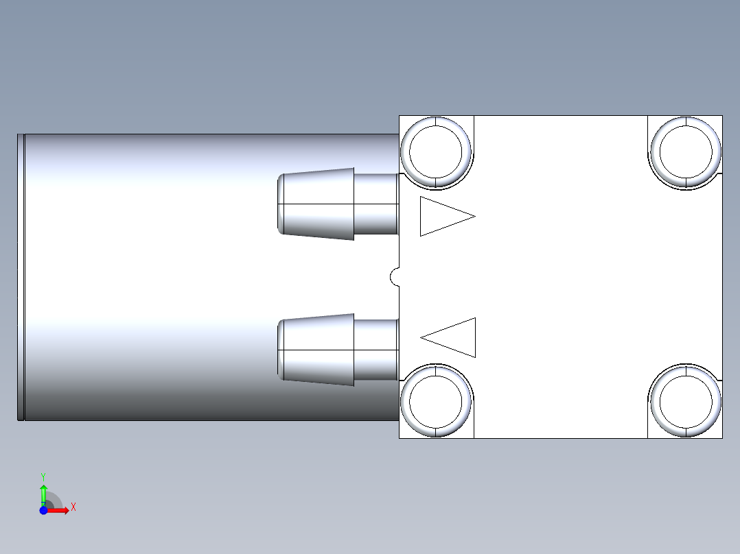 T2-05 MICRO DIAPHRAGM PUMPS (AIRGAS) UP TO 800 MLPM (2)系列图纸前视图