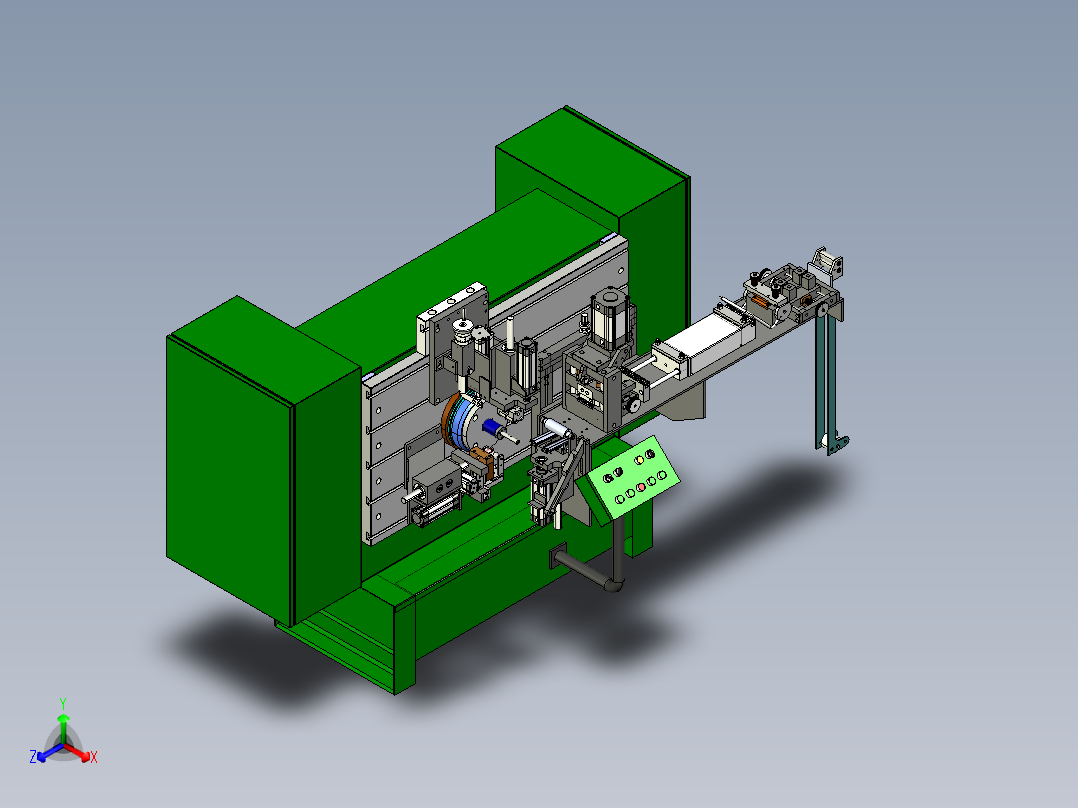 变压器卷芯机step正等轴测图