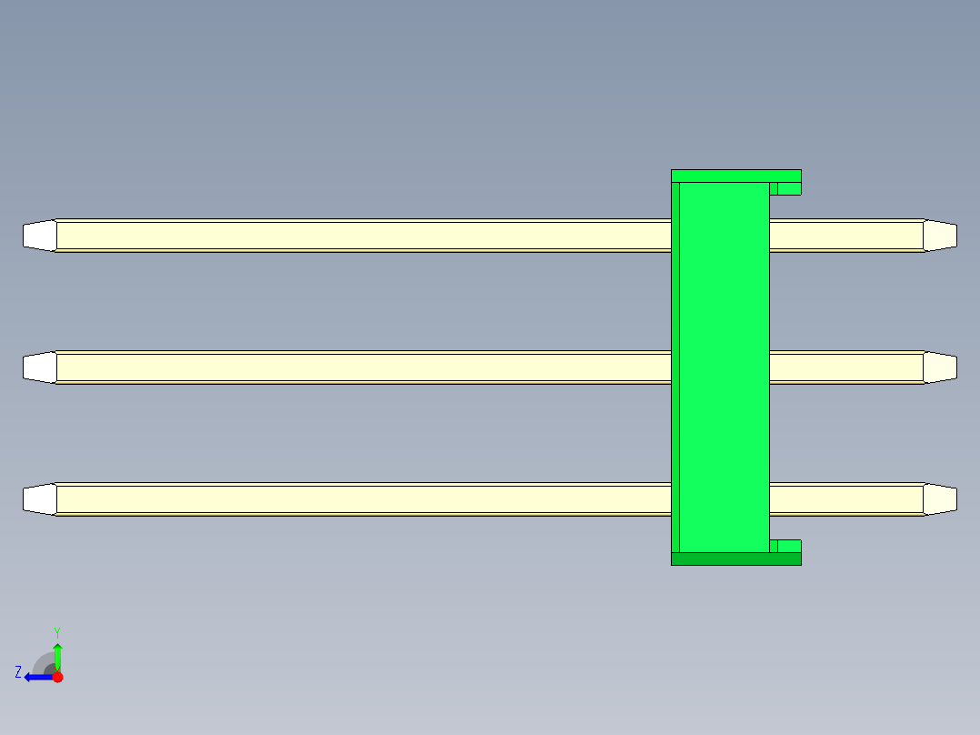 彩色公头100mil（2.54mm）系列-DS1021_green_3x18p_100mil_Type5_rev1.0右视图